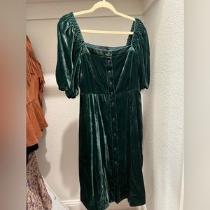 Velvet J. Crew Emerald Green Midi Dress